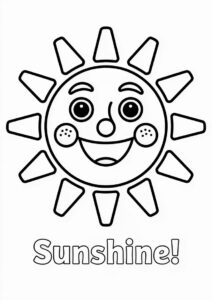 Easy Sun To Color For Preschoolers 2