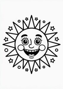 Easy Sun To Color For Preschoolers 3