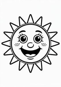 Easy Sun To Color For Preschoolers 4