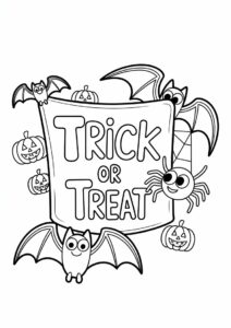Easy Trick or Treat Spider and Bats 1
