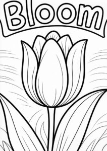 Easy Tulips To Color For Kids 1