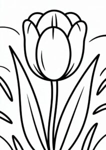 Easy Tulips To Color For Kids 2