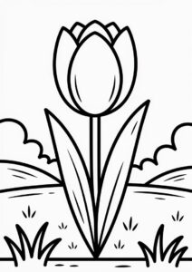 Easy Tulips To Color For Kids 3