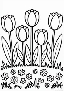 Easy Tulips To Color For Kids 4