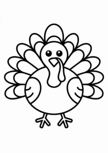 Easy Turkey Coloring Sheet For Preschoolers 2