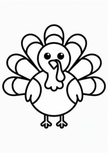 Easy Turkey Coloring Sheet For Preschoolers 3