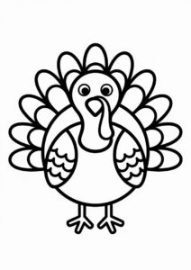 Easy Turkey Coloring Sheet For Preschoolers 4