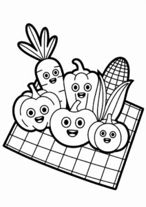Easy Vegetable Coloring Page For Kids 3