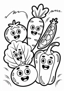 Easy Vegetable Coloring Page For Kids 4