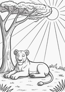 Female Lion Resting In Sun 1
