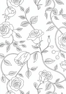 Floral Rose Design To Color 1