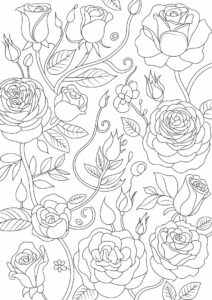 Floral Rose Design To Color 2