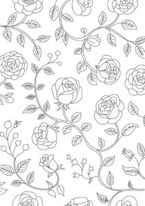 Floral Rose Design To Color 3