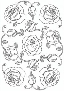 Floral Rose Design To Color 4