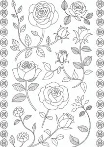 Floral Rose Design To Color 8