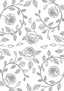 Floral Rose Design To Color 9