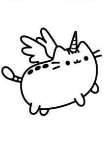 Flying Pusheen Unicorn Cat To Color 1
