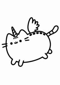 Flying Pusheen Unicorn Cat To Color 2