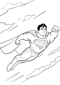 Flying Superman Coloring Page 1