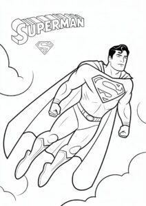 Flying Superman Coloring Page 2