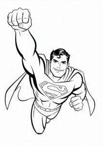 Flying Superman Coloring Page 3
