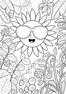 Fun Sun Wearing Sunglasses Over Jungle 1
