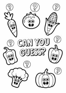 Guess The Vegetable Coloring Page 1