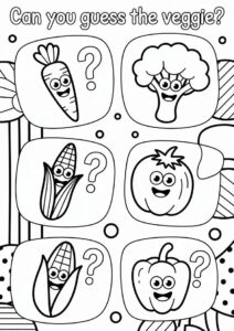 Guess The Vegetable Coloring Page 2