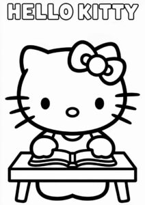Hello Kitty Teacher Coloring Pages For Kids 1