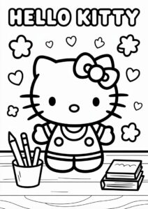 Hello Kitty Teacher Coloring Pages For Kids 3