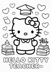 Hello Kitty Teacher Coloring Pages For Kids 4