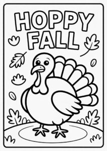 Hoppy Fall With Freshly Cooked Turkey Coloring Sheet 4