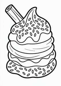 Ice Cream Coloring Page Swirl With Cinnamon Stick And Sprinkles 2