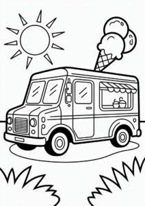 Ice Cream Coloring Page Truck 1