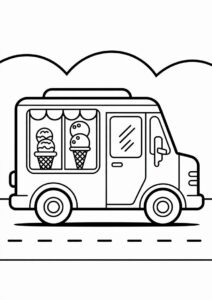 Ice Cream Coloring Page Truck 10
