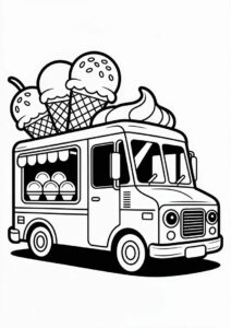 Ice Cream Coloring Page Truck 2