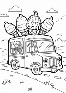 Ice Cream Coloring Page Truck 3