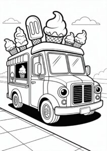 Ice Cream Coloring Page Truck 4