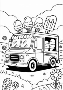 Ice Cream Coloring Page Truck 5