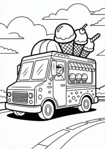 Ice Cream Coloring Page Truck 6