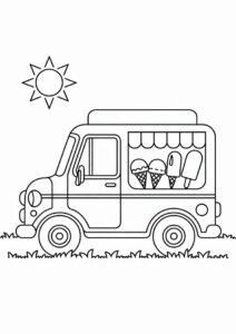 Ice Cream Coloring Page Truck 7