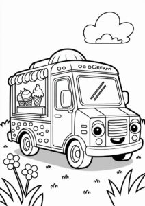Ice Cream Coloring Page Truck 8
