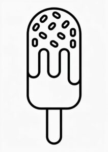 Ice Cream Coloring Page With Chocolate Coating 2