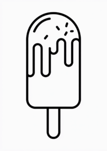 Ice Cream Coloring Page With Chocolate Coating 3