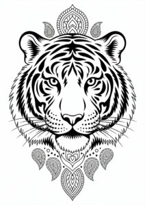 Indian Style Tiger Mandala For Adults 2