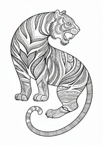 Indian Style Tiger Mandala For Adults 3