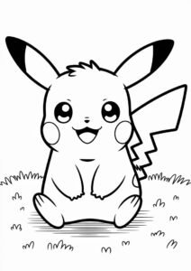 Kawaii Baby Pikachu Coloring In For Preschoolers 1