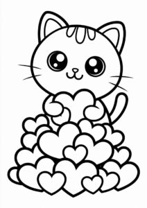 Kawaii Cat Carrying Tons Of Love Hearts 4