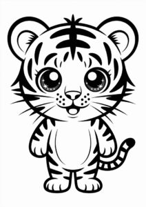 Kawaii Tiger To Color 2