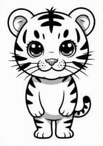 Kawaii Tiger To Color 4